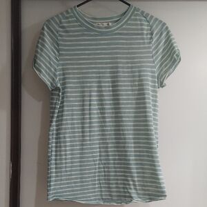 We The Free Sky Blue and Cream Striped Top
